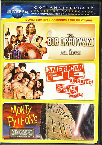The Big Lebowski/American Pie/Monty Python s The Meaning of Life (Bilingual) DVD Movie 