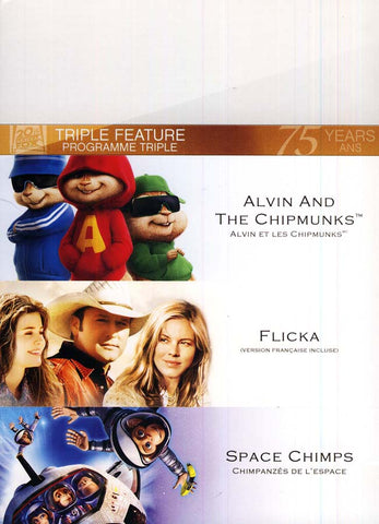 Alvin and the Chipmunks / Flicka / Space Chimps (Fox 75 Years Triple Feature) (Bilingual) DVD Movie