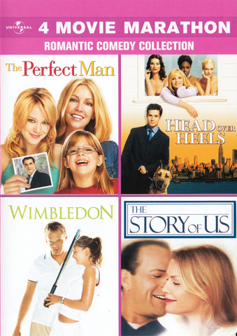 4 Romantic Comedy Collection (The Perfect Man / Head Over Heels / Wimbledon / The Story of Us) DVD Movie