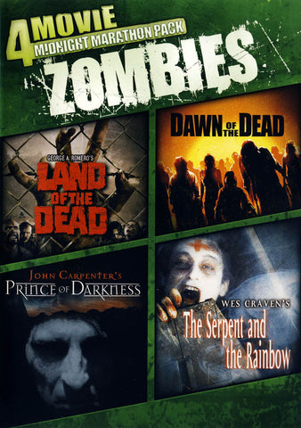 4-Movie: Zombies (Land of the Dead/Dawn of the Dead/Prince of Darkness/The Serpent and the Rainbow) DVD Movie