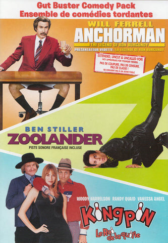 Gut Buster Comedy Pack (Anchorman / Zoolander / Kingpin) (Bilingual) DVD Movie