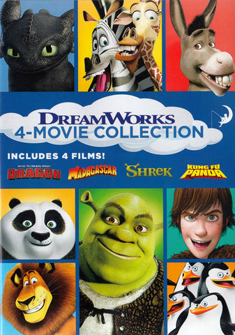 4-Movie Collection (How To Train Your Dragon / Madagascar / Shrek / Kung Fu Panda) DVD Movie