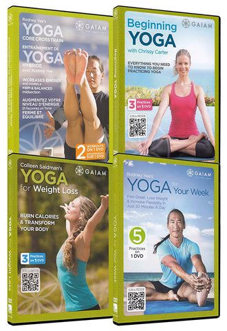 Yoga Core Cross Train / Yoga for Your Week / Beginning Yoga / Yoga for Weight Loss (4-Pack)(Boxset) DVD Movie