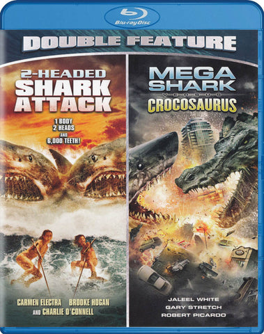 2-Headed Shark Attack / Mega Shark Versus Crocosaurus (Double Feature) (Blu-ray) Blu-Ray Movie