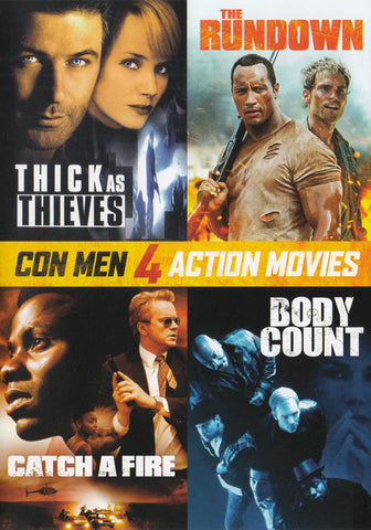 Con Men 4 Action Movies (Thick As Thieves / The Rundown / Catch A Fire / Body Count) DVD Movie
