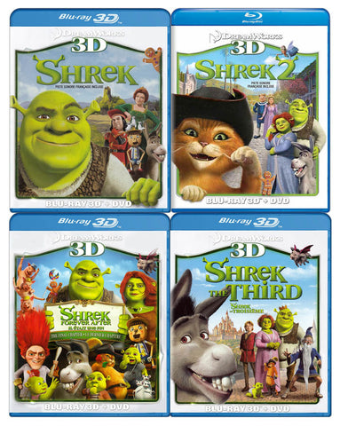 Shrek / Shrek 2 / The Third / Forever After (Blu-ray 3D + DVD) (Blu-ray) (Boxset) Blu-Ray Movie