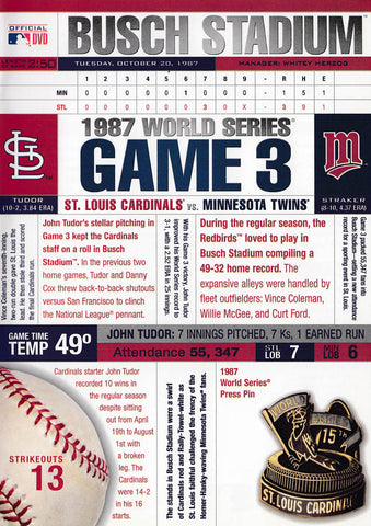 1987 World Series Game 3 : St. Louis Cardinals vs Minnesota Twins DVD Movie