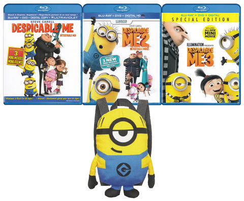Despicable Me 1-3 (+ Minion Bagpack) (Blu-ray + DVD) (Blu-ray) (Boxset) Blu-Ray Movie