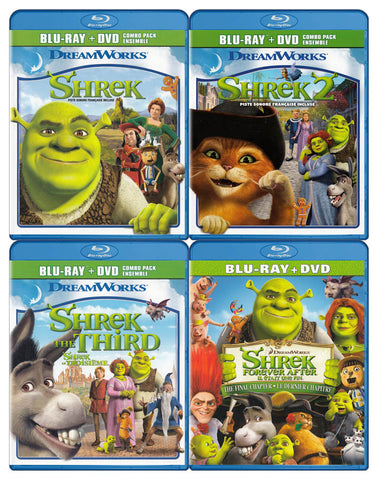 Shrek / Shrek 2 / Shrek: The Third / Shrek Forever After (Blu-ray + DVD) (Blu-ray) (Boxset) (4-Pack) Blu-Ray Movie