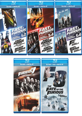 Coffret Fast & Furious 1-8 (Blu-ray) (Bilingue) (5 films)