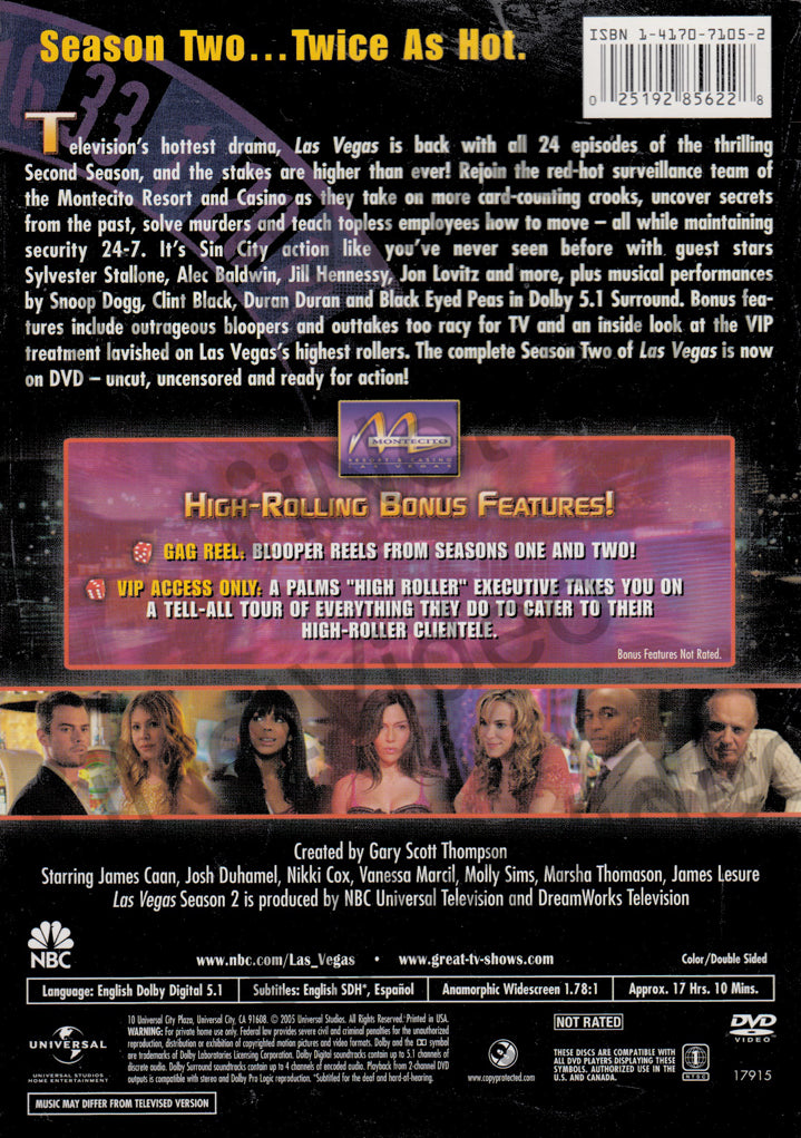 Las Vegas - Season Two (2) Uncut and Uncensored (Boxset) on DVD Movie