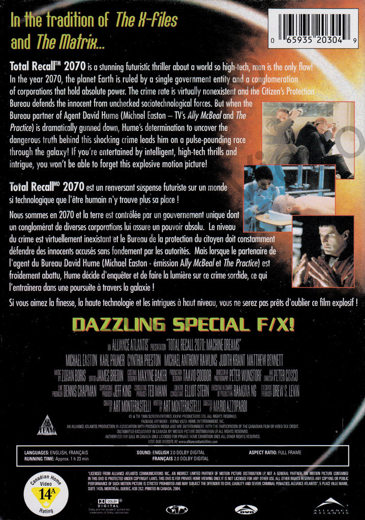Total Recall 2070 - Machine Dreams (Bilingual) on DVD Movie