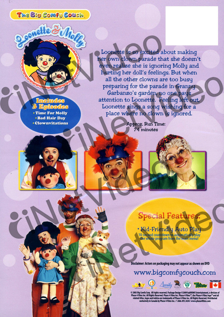 The Big Comfy Couch Time For Molly on DVD Movie