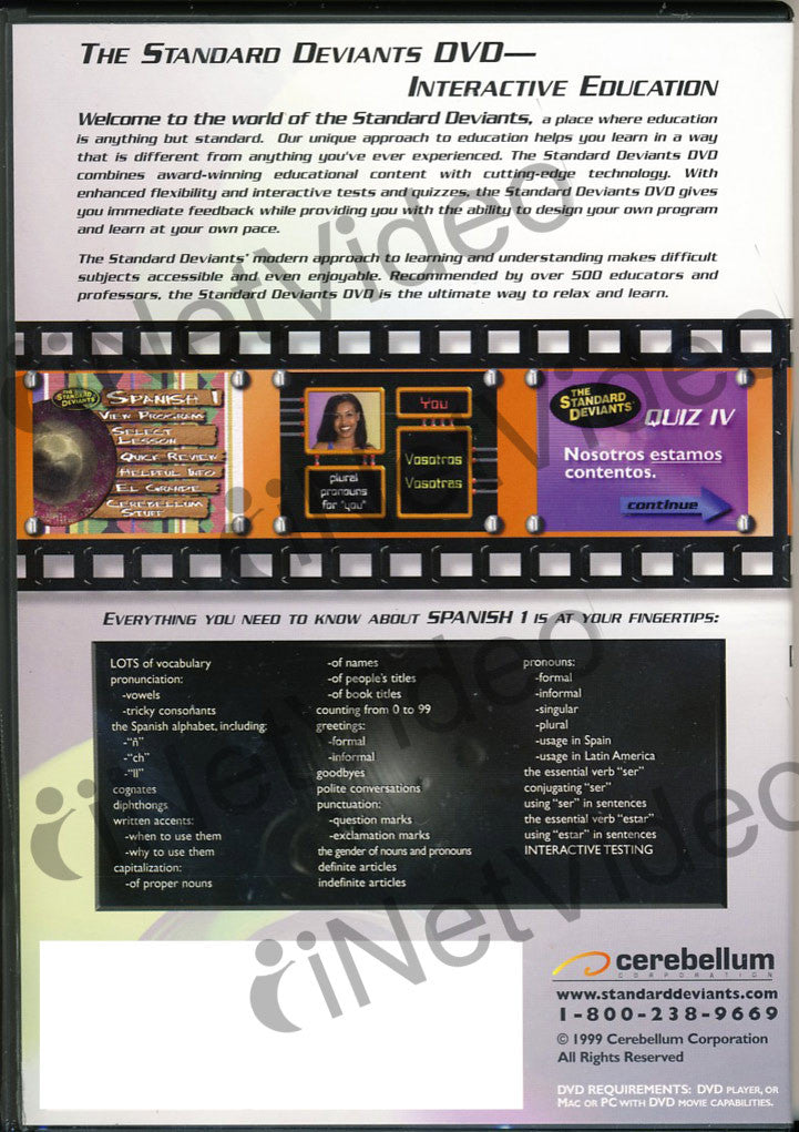 The Standard Deviants Spanish Part 1 on DVD Movie