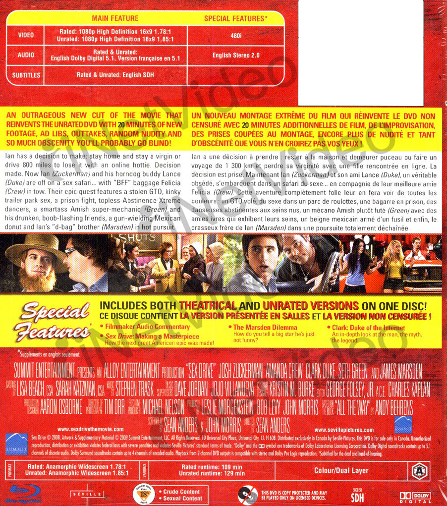 Sex Drive - Unrated (Blu-ray) on BLU-RAY Movie