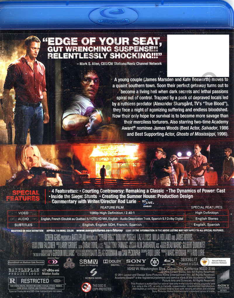 Straw Dogs (Bluray) (CA Version) on BLURAY Movie