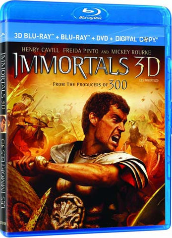 Immortels 3D (Blu-ray 3D + Blu-ray 2D + DVD + Combo numérique) (Bilingue) (Blu-ray) Film BLU-RAY