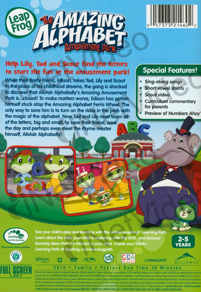 Leapfrog The Amazing Alphabet Amusement Park Dvd Leap Frog - The Amazing Alphabet Amusement Park on DVD Movie