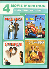 4 Movie Marathon Family Comedy Collection (Pure Luck/King Ralph/Ghost Dad/For Richer or Poorer)