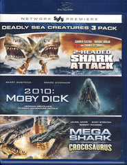 Pack 3 de Deadly Sea Creatures (attaque de requin à la tête de 2 / 2010: Moby Dick / MegaShark contre Crocosaurus) (Blu-ray)