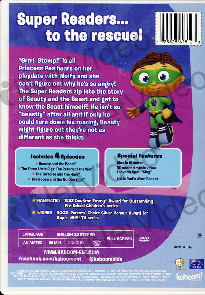 Super Why Beauty and the Beast on DVD Movie