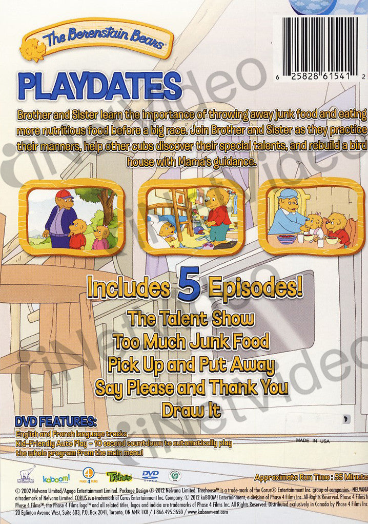 The Berenstain Bears Playdates (CA Version) on DVD Movie