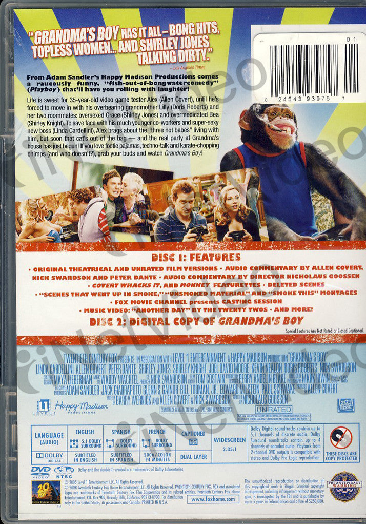 Grandma's Boy (+ Digital Copy) on DVD Movie