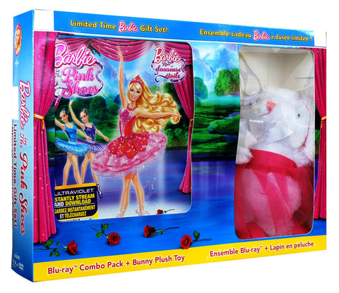 Barbie: Les chaussures roses (avec peluche lapin) (Blu-ray + DVD) (Blu-ray) (Ensemble-cadeau économique) (Boîte) BLU-RAY Movie