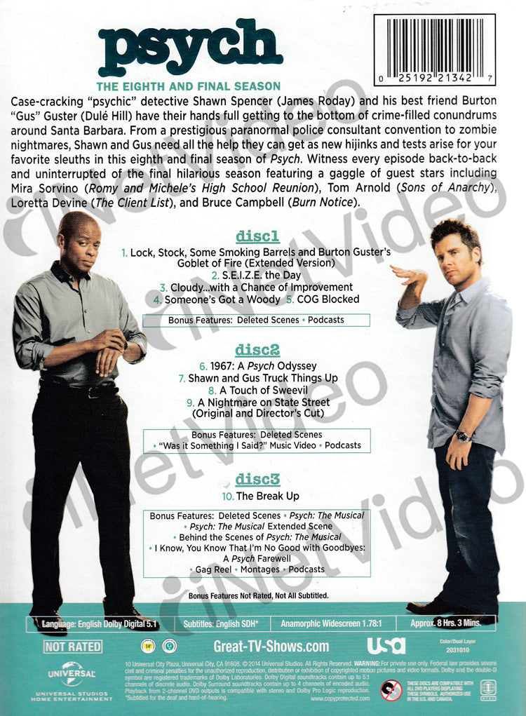 Psych Season 8 (Boxset) on DVD Movie
