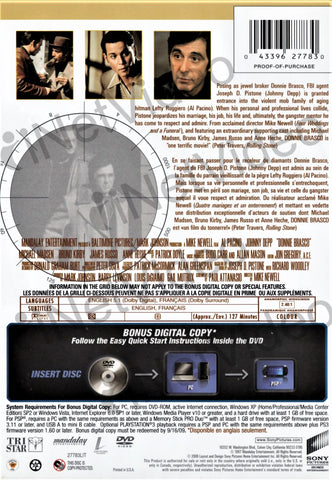 Donnie Brasco - Copie numérique expirée (bilingue) DVD Film