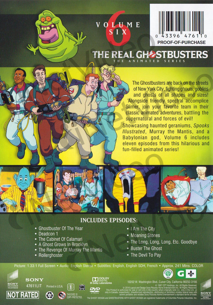 The Real Ghostbusters The Animated Series Volume 6 Six on DVD