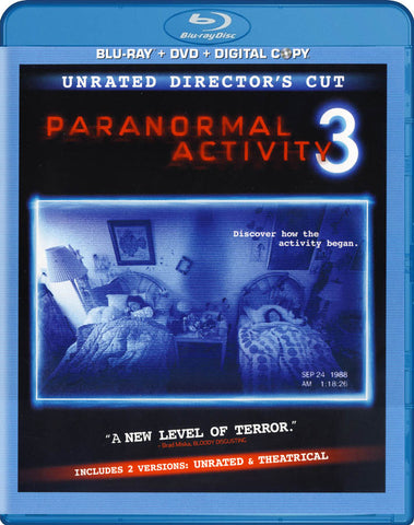 Paranormal Activity 3 (Coupe du réalisateur non classé) (Blu-ray + DVD + Copie numérique) (Blu-ray) Film BLU-RAY