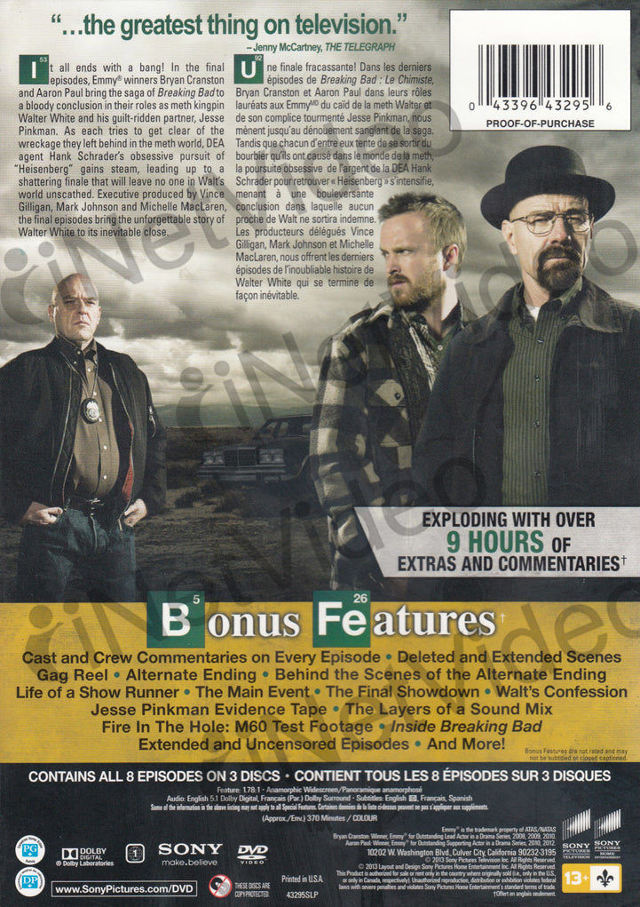 Breaking Bad - The Final Season (Bilingual) on DVD Movie