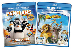 Pingouins de Madagascar / Madagascar (Walmart exclusif) (Blu-ray / DVD) (Blu-ray) (Pack 2) (Bilingue