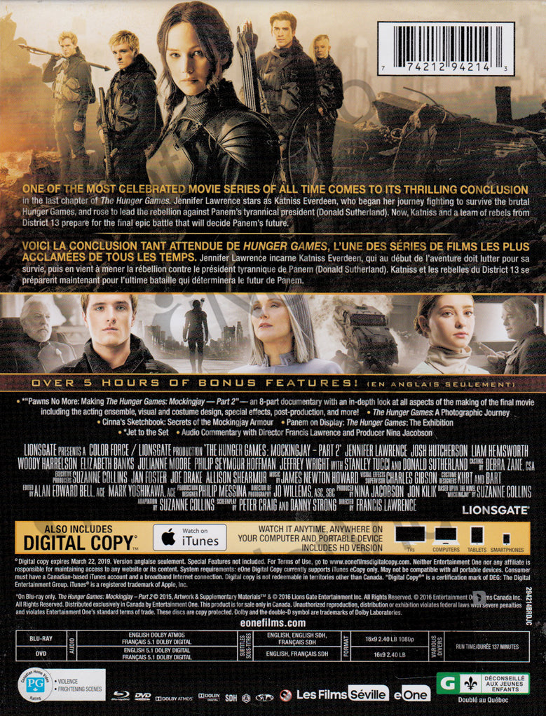 The Hunger Games: MockingJay Part 2 (Blu-ray + DVD + Digital