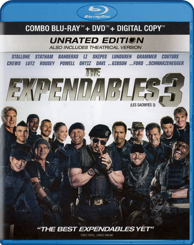 The Expendables 3 (Édition sans classification) (Blu-ray + DVD + Copie Numérique) (Blu-ray) (Bilingue) Film BLU-RAY