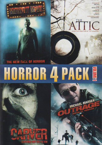 Horror 4 Pack - Vol. 1 (Film de minuit / Le grenier / Carver / Outrage: Né dans la terreur) DVD Film