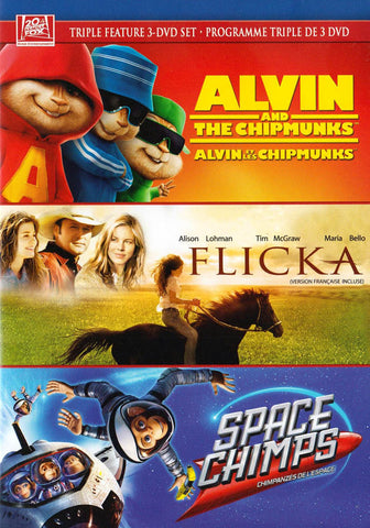 Alvin et les Chipmunks / Flicka / Space Chimps (Triple Feature) (Couverture bleue) (Bilingue) DVD Movie