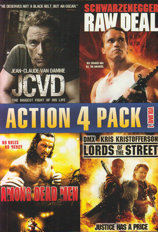 Action 4 Pack - Volume 1 (JCVD / Les seigneurs de la rue / Parmi les hommes morts / Raw Deal) (version CA) DVD Film