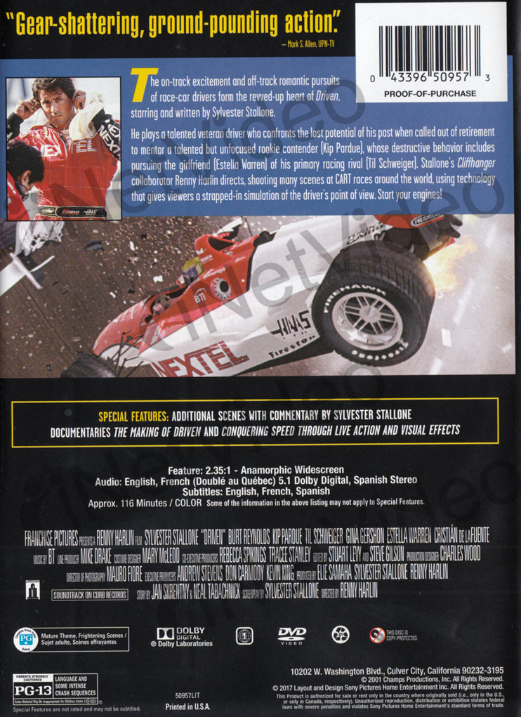 Driven (Sylvester Stallone) on DVD Movie