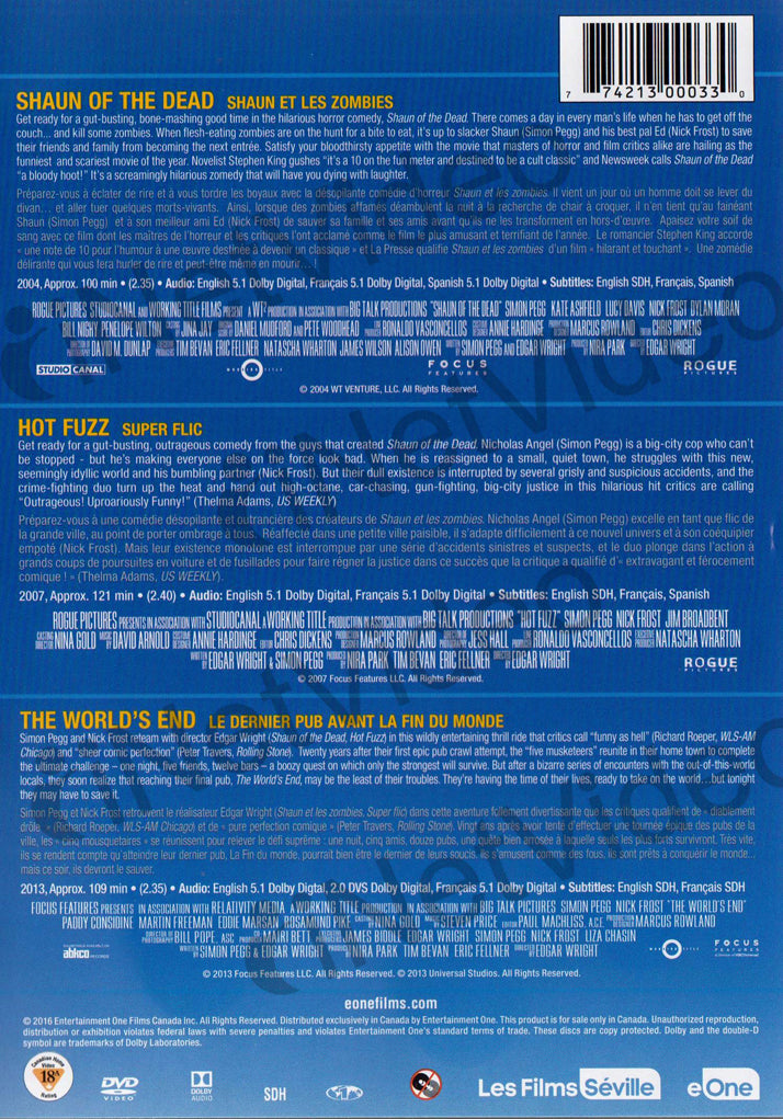 Shaun Of The Dead / Hot Fuzz / World's End (Triple Feature) (Bilingual