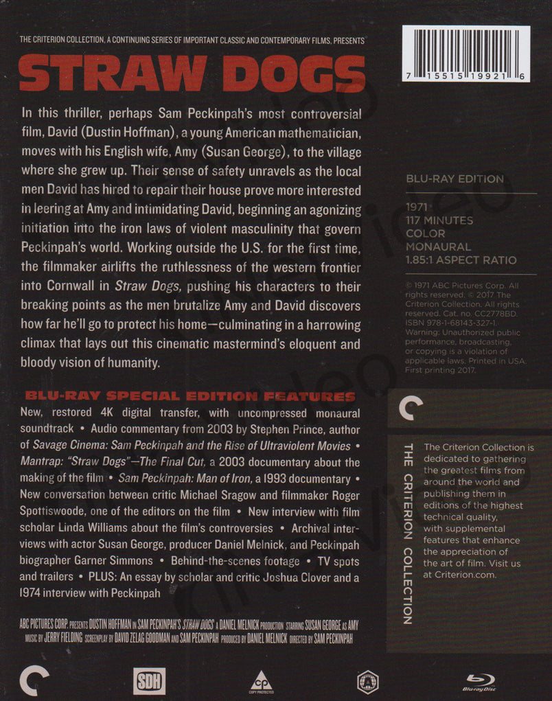 Straw Dogs (The Criterion Collection) (Bluray) on BLURAY Movie