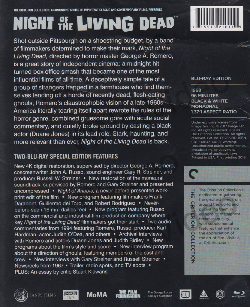 高評価お得 Night of the Living Dead (Criterion Collection) [4K Ultra  HD/Blu-ray]！＜ジョージ・Ａ・ロメロ監督作品＞：RGB DVD STORE／SPORTS＆CULTURE