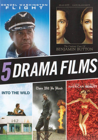 5 Drama Films (Film / Vol / Benjamin Button / Dans la nature / Il y aura du sang / Beauté américaine) DVD Film