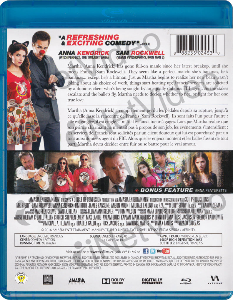 Mr Right (Blu-ray) (Bilingual) on BLU-RAY Movie