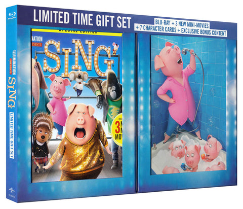 Sing (Blu-ray + DVD) (7 Character Cards / 3 Mini-Movies) (Limited Time Gift Set) (Blu-ray) (Boxset) BLU-RAY Movie 