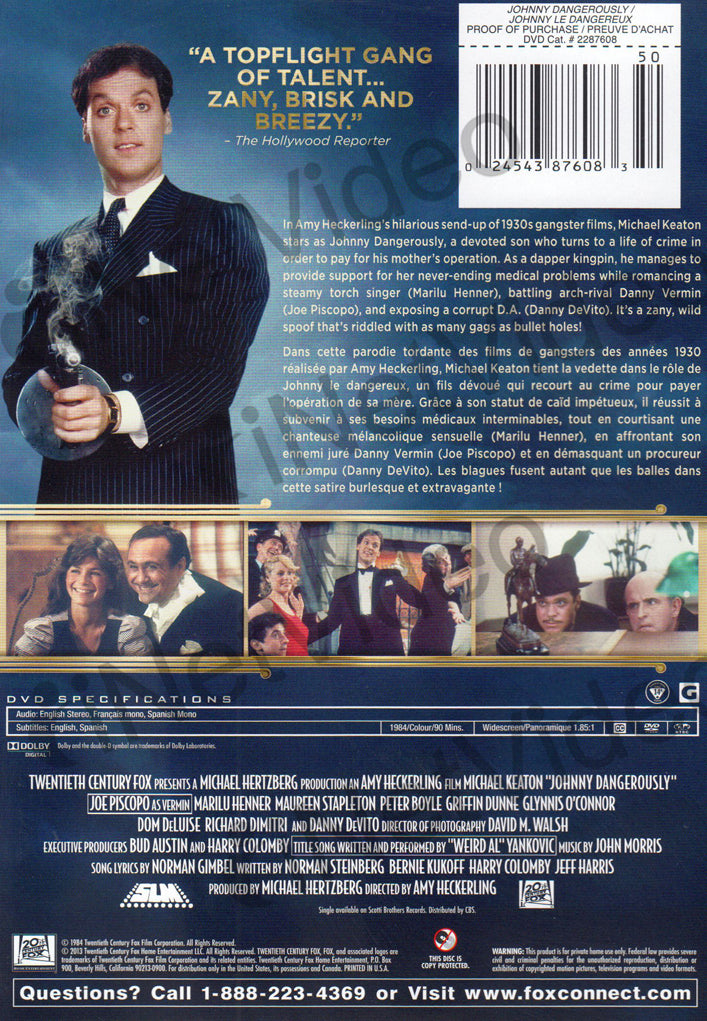 Johnny Dangerously (Bilingual) on DVD Movie