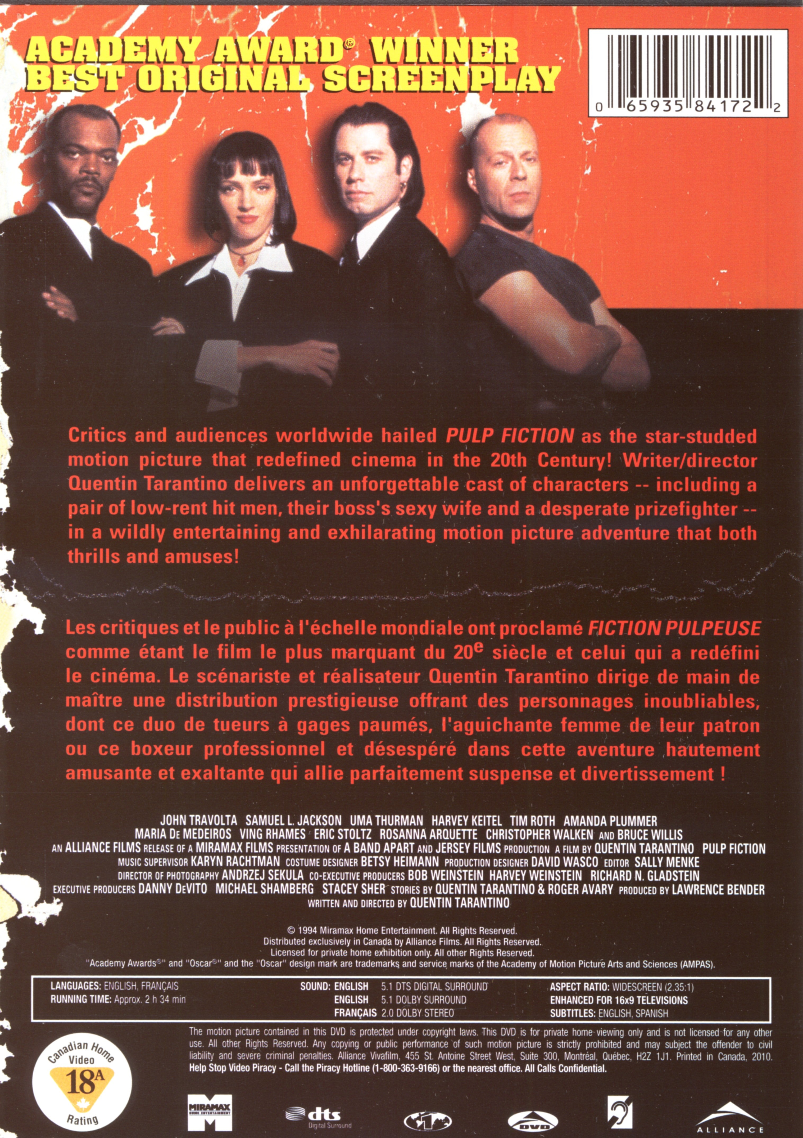 Pulp Fiction (DVD) Widescreen 