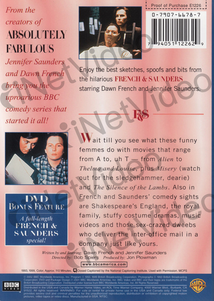French And Saunders - At the Movies on DVD Movie