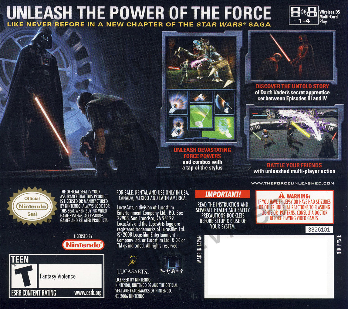 Star Wars The Force Unleashed DS on DS Game